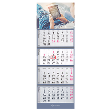 Kalendarz czterodzielny z wypukłą główką